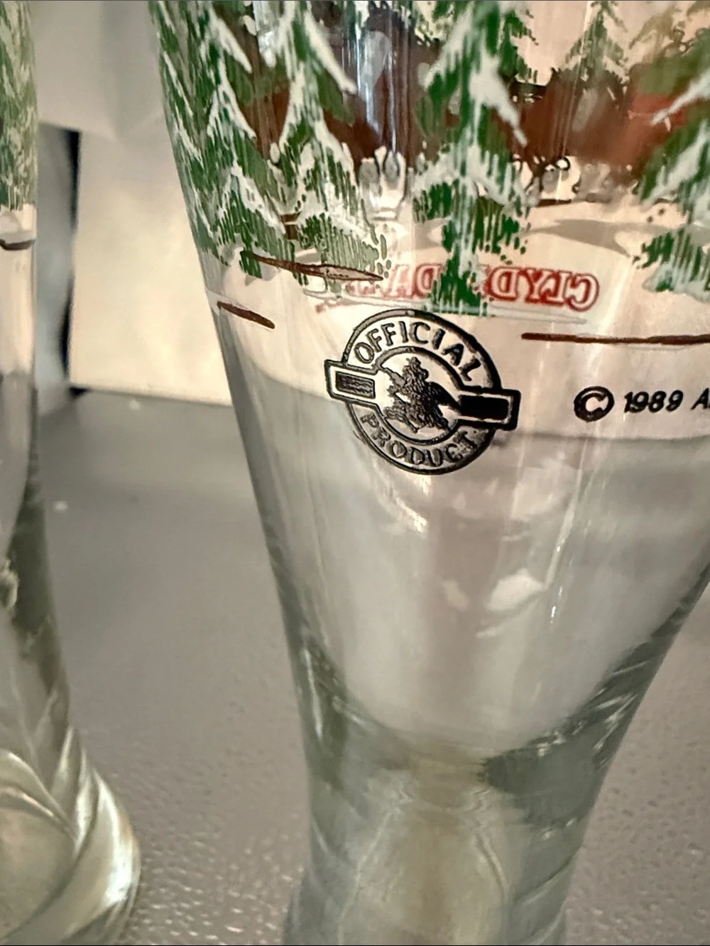 Vintage Budweiser Pilsner Glasses with Red Logo and Brown Clydesdales - Set of 2